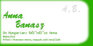 anna banasz business card